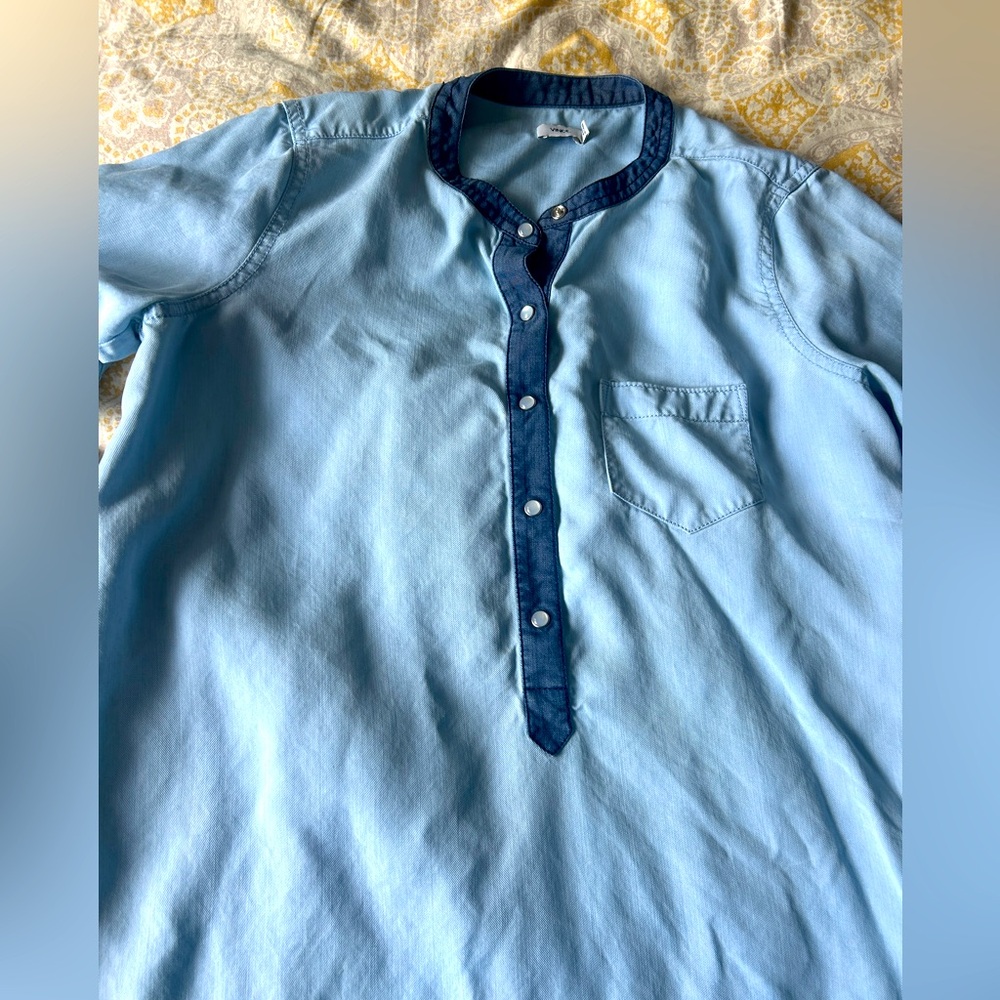 Vince Chambray Shirt with Pearl Snap button details - Size M